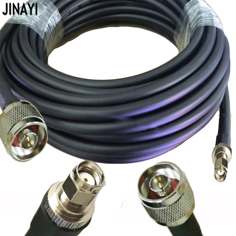 N штекер RP-SMA Штекерный разъем для коаксиальный кабельный ВЧ-вывод антенный кабель LMR400 Ham Радио 15/20 Вт, 30 Вт, 50 см, длина 1 м 3 м 5 м 10 м