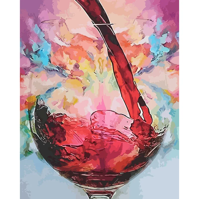 GATYZTORY Paint By Numbers Kits Hand Painted Unique Gift Frame Wine Scenery Oil Picture Number Home Living Room Decor | Дом и сад