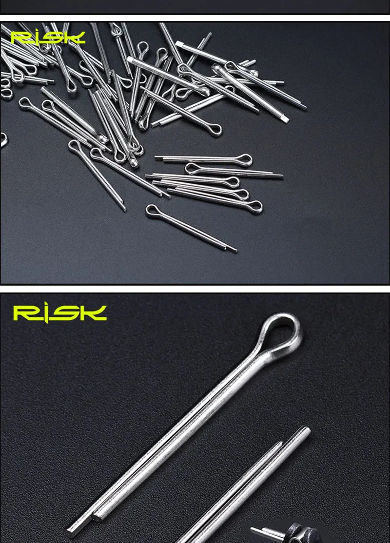Risk 20 шт./партия, универсальные велосипедные дисковые тормозные колодки, замок, 304, нержавеющая сталь, Разъемный штифт, MTB, для шоссейного велосипеда, тормозные колодки, болты