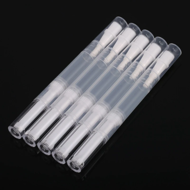 HTHL-5 пакет 3 мл прозрачные поворотные ручки пустое масло для ногтей карандаш со щеточкой наконечник Косметическая туба для губной помады Аппликаторы инструмент для ресниц