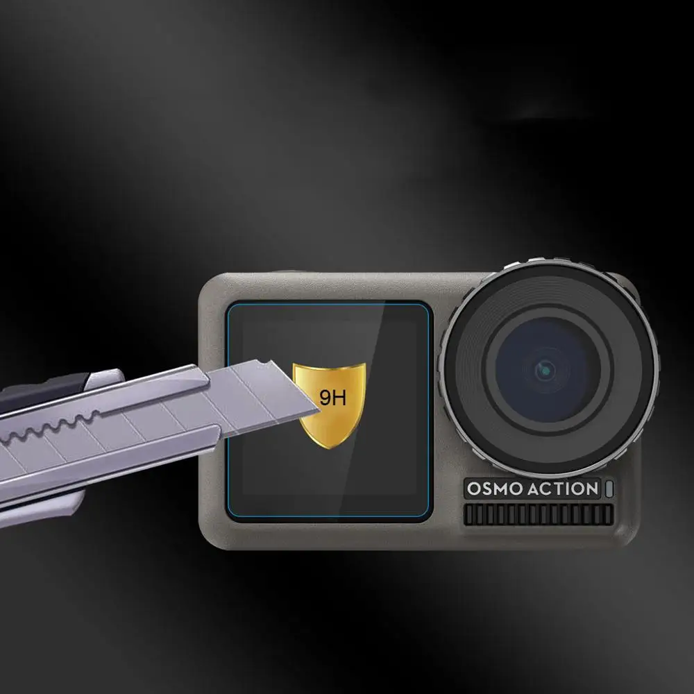 2 комплекта закаленная ПЭТ пленка двойной экран+ защита объектива для DJI OSMO экшн-камеры