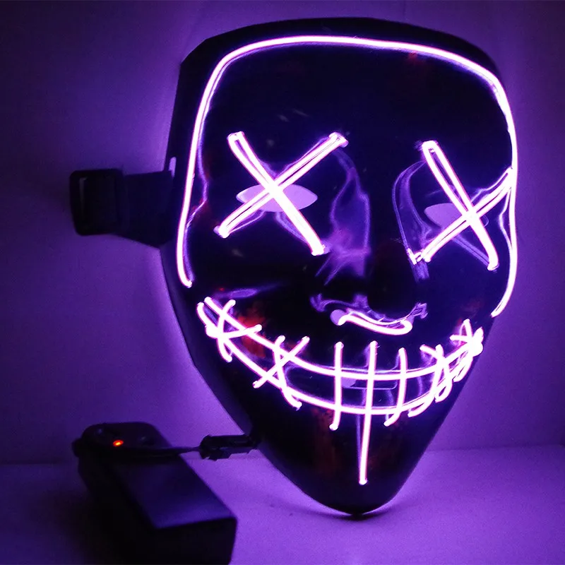 Halloween LED Mask Funny Light Up Mask From The Purge Election Year Great For Festival Cosplay Costume New Year Party Mask