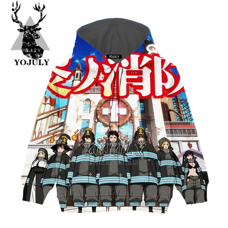 7 YOJULY Fire brigade 3D Drucken аниме Повседневный модный Уличная пуловер для мальчиков и девочек подростков с длинными рукавами Детская толстовка C75 - Цвет: 7