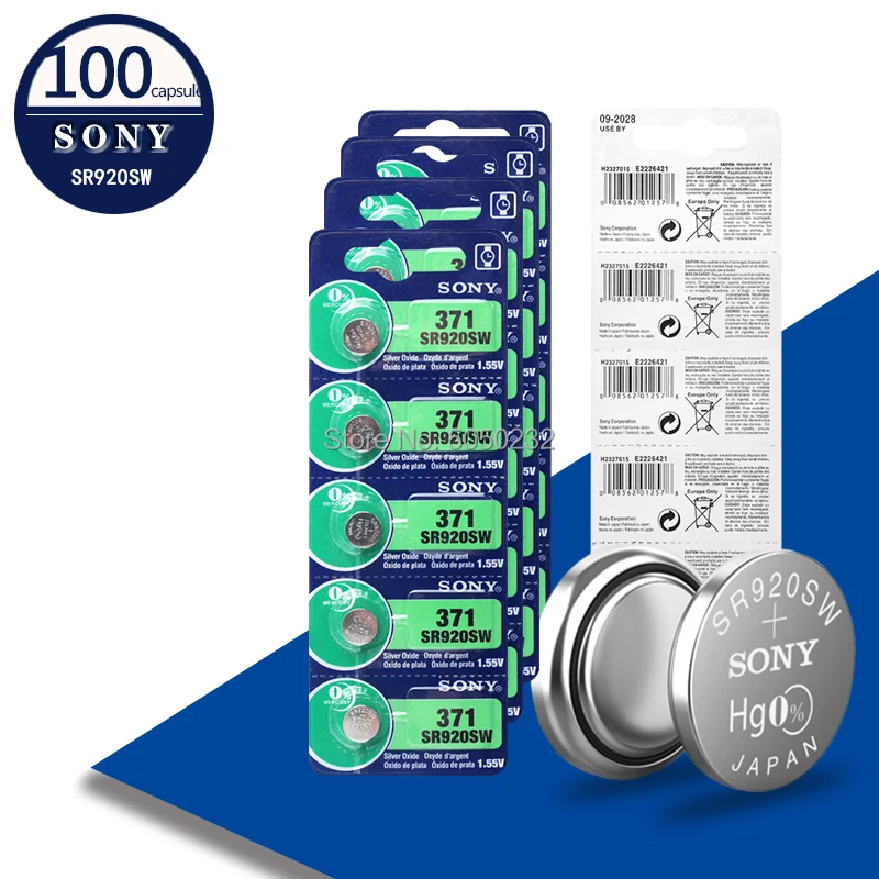 100pcs Sony 100 Original 371 Sr920sw 920 Lr920 Ag6 Lr920 Lr69 171 1.55v ...