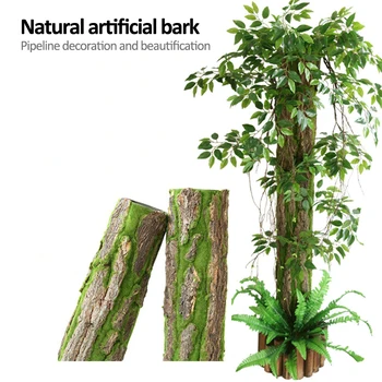 

Artificial Bark Indoor Pipe Decoration Material Green Plant Bark Artificial Moss For Water Pipe Pillar Cover DIY Wall Decoration