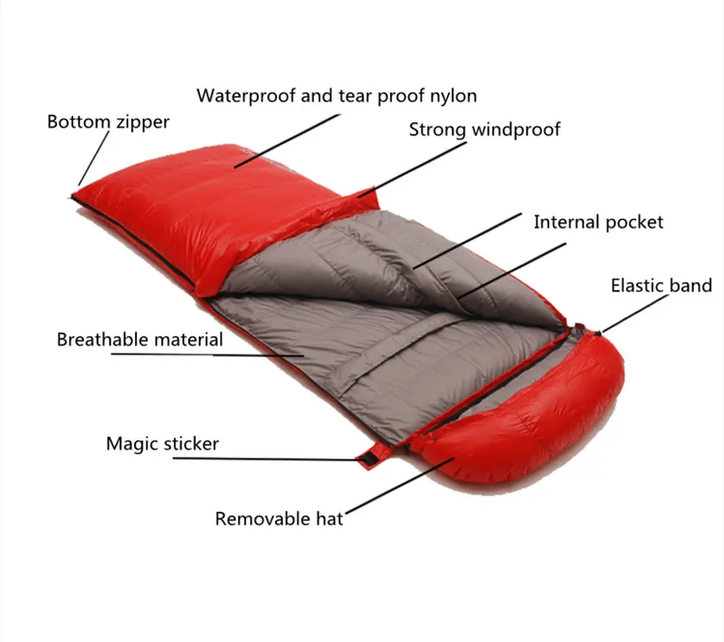 Открытый Кемпинг вниз спальный мешок 400 г 600 г одиночный взрослый Сверхлегкий держать теплый поход скалолазания альпинизма наружного оборудования