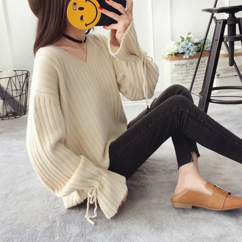 Sweater women's loose new women's Pullover knitwear Korean spring and autumn top long sleeve coat Sweater women's loose new women's Pullover knitwear Korean spring and autumn top long sleeve coat