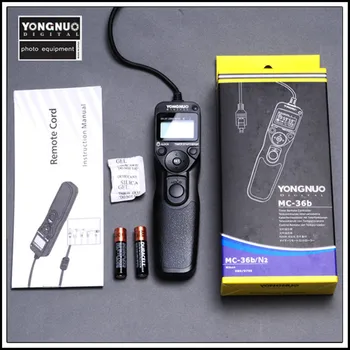 

Yongnuo MC-36B N3 Camera Timer Control Shutter Remote Cord for Nikon D90 D600 D3000 P70 D750 D5600 D7200 Z7 Z6