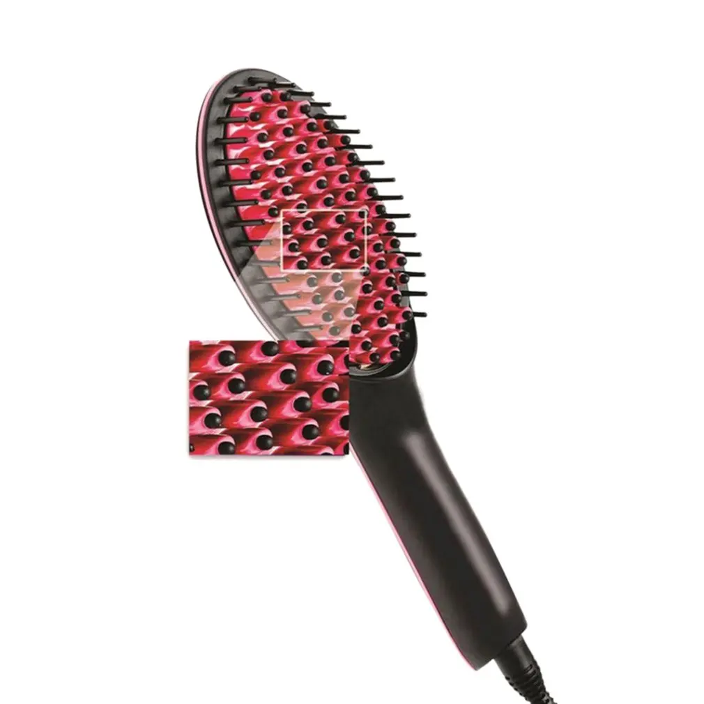 Портативный Электрический цифровой быстрый выпрямитель для волос Расческа Щетка светодиодная температура Flatiron выпрямитель для головы массаж против масштабирования