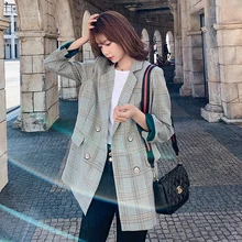 Fashion Spring Women Plaid Blazers and Jackets Work Office Lady Suit Slim Double Breasted Business Female Blazer Coat Talever Fashion Spring Women Plaid Blazers and Jackets Work Office Lady Suit Slim Double Breasted Business Female Blazer Coat Talever