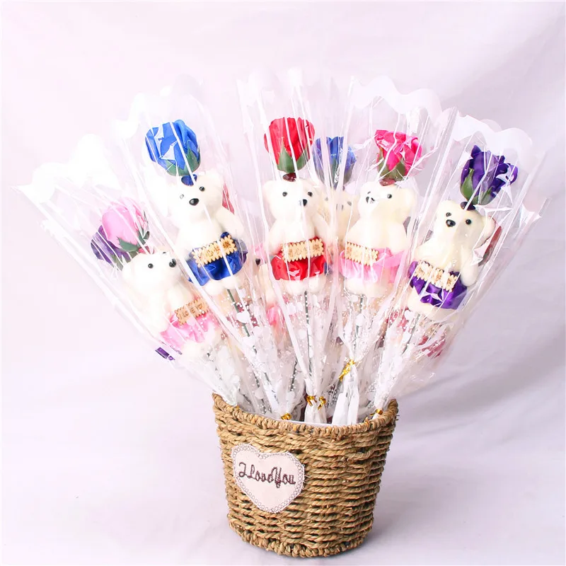 

Soap Flower Single Bottle Rose Carnation bear hua WeChat Businessmen Ground Promotion Low Price Drainage Teacher's Day Activity