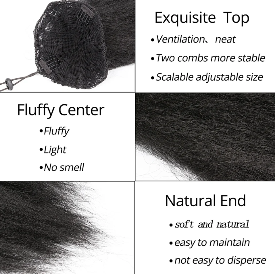 AliLeader длинные афро слоеные конский хвост волосы кудрявые натуральные волосы синтетический кудрявый прямой шнурок конский хвост с зажимом резинка