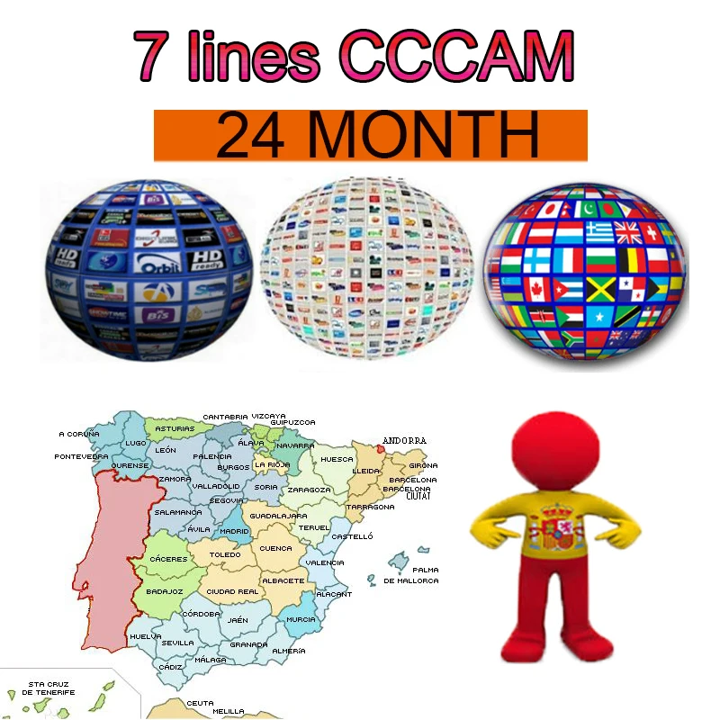 

DVB-S2 7 lines cccam Spain CCCam Line for 2 year Freesat V7 Receptor most stable CCCams Server HD Satellite Receiver Europe