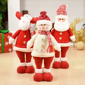 

Large Size Christmas Dolls Santa Claus Snowman Reindeer Doll Standing Doll Decoration 2020 New Year Xmas Gift