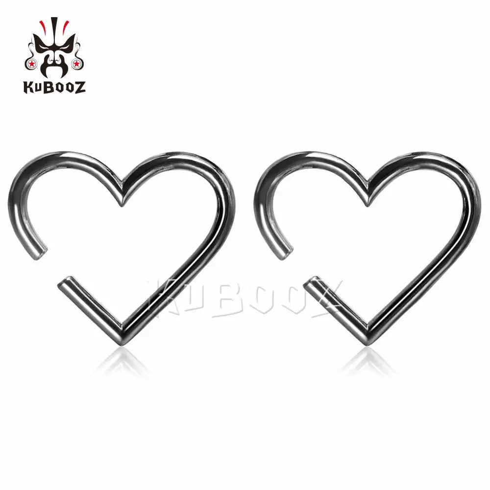 Wholesale Price Stainless Steel Heart Ear Weight Piercing Plugs Clip Expanders Stretchers Body Jewellery Gift For Unisex 8PCS