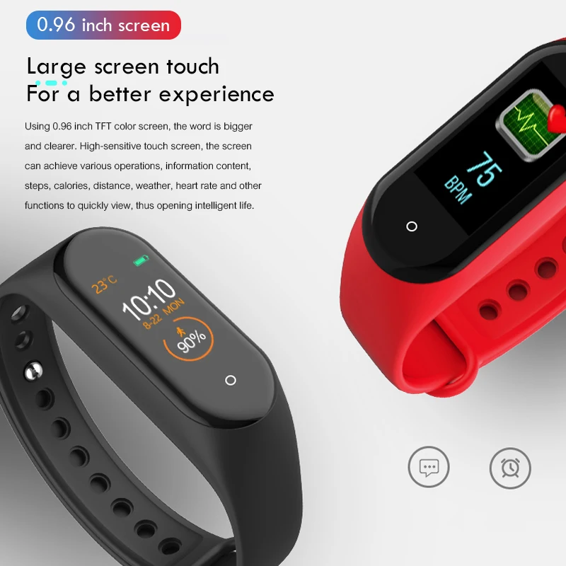 M4 Smart Band Wristband Health Heart Rate Blood Pressure Health Rate Monitor Pedometer Sports Bracelet