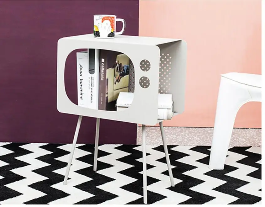 

Creative metal square small coffee table balcony living room sofa side a few corners Nordic bedside table side table