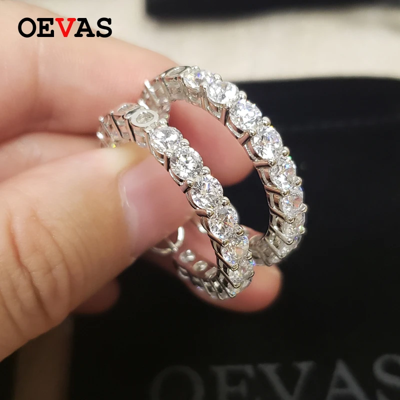 

OEVAS Sparkling Created Moissanite Hoop Earrings For Women Top Quality 100% 925 Sterling Silver High Carbon Diamond Fine Jewelry