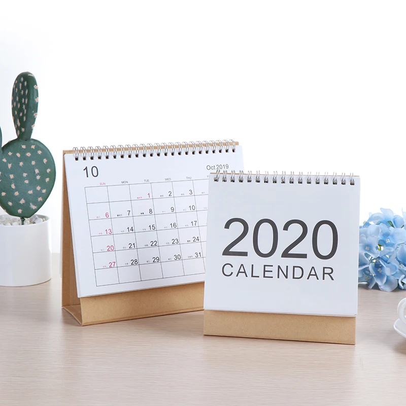 Горячая Распродажа тонкий Настольный настенный календарь 2020 Ежемесячный план 2019