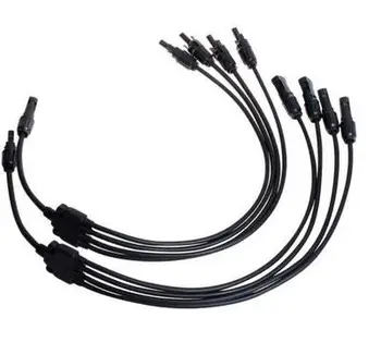 

10 Pairs solar Panel Adaptor Cable connector 4 branch Y type five way plug Parallel connection of battery plate assembly
