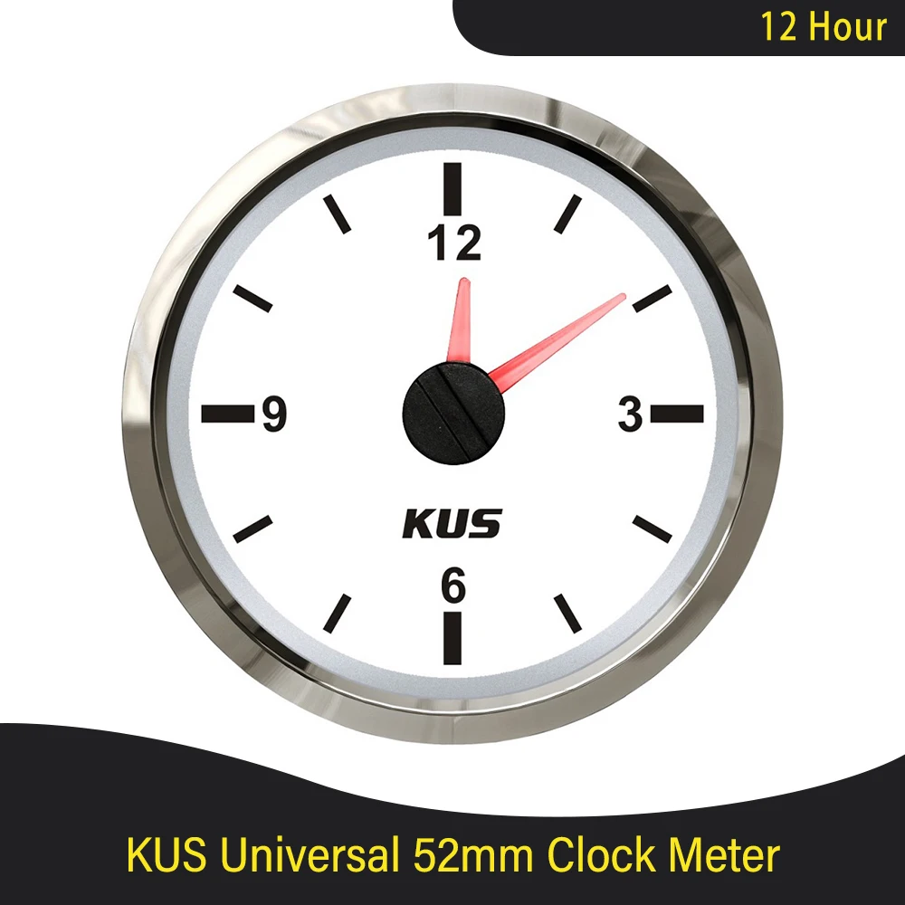 KUS-reloj de cuarzo para barco, cronógrafo de 52mm, resistente al agua, esfera de 12 horas, 12V/24V