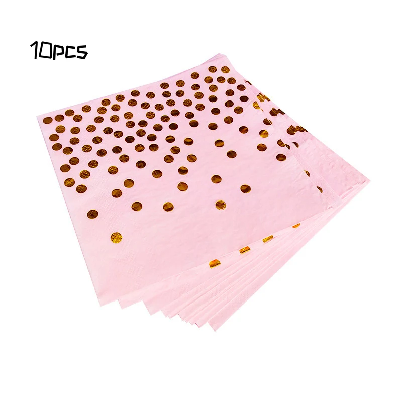 pink Napkin Посуда бронзовая Девушка Вечерние розовая серия День Рождения Салфетка под тарелку кружку розовая тема мероприятия Свадебная вечеринка принадлежности - Цвет: pink Napkin