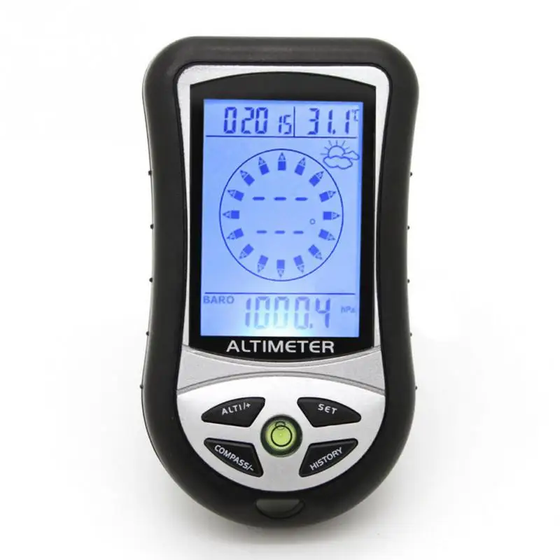8 In 1 Digital LCD Altimeter Barometer Thermo Temperature Calendar Clock Electronic Bearing Sensor Barometric |