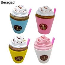 Besegad каваи мультфильм большой Jumbo молоко мороженое Кофе Чашка мягкие игрушки медленно поднимается для снятия стресса тревоги