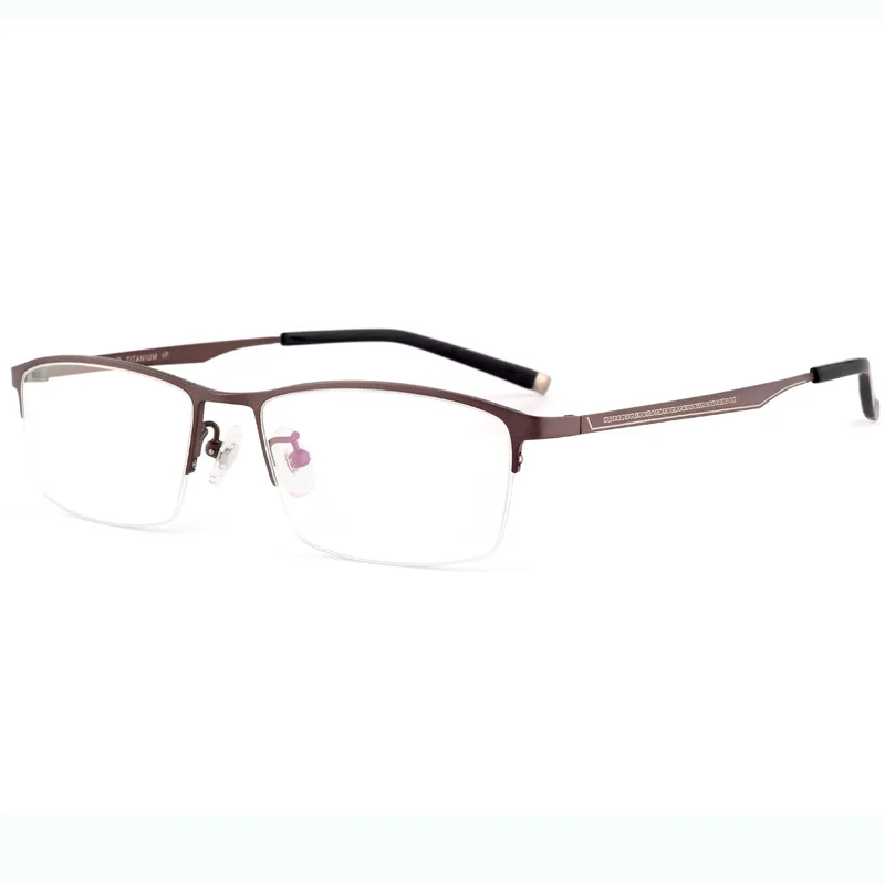 

Men Titanium Glasses Frame Square Half Rim Optical Eyewear Frames Prescription Clear Lens Retro Myopia Male Business