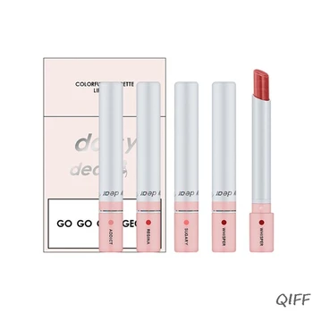 

4 Colors Smoke Tube Lipstick Set Cigarette Box Moisturizing Waterproof Lip Gloss