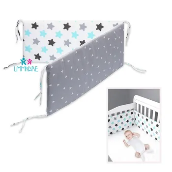 

Blue Star Baby Crib Bumper Pads Washable Padded Crib Liner Cotton Breathable Safe Bumper for Boys Girls Guards Crib Rail Pad
