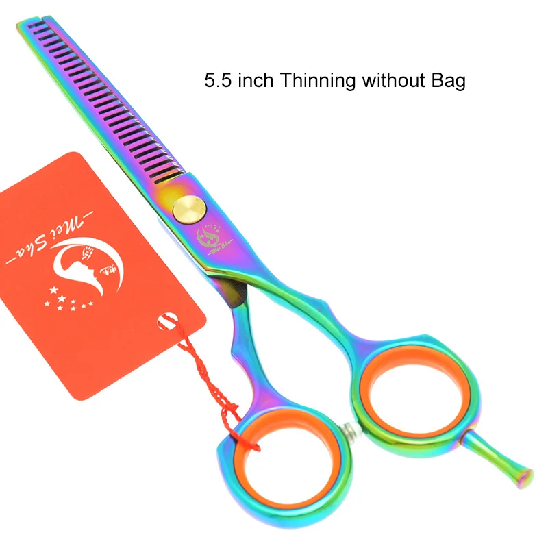 Meisha 5,5 дюймов радужные филировочные ножницы для стрижки волос, Набор японских 440c парикмахерских ножниц, парикмахерский салон, инструмент для стрижки HA0076 - Цвет: HA0078 no Bag