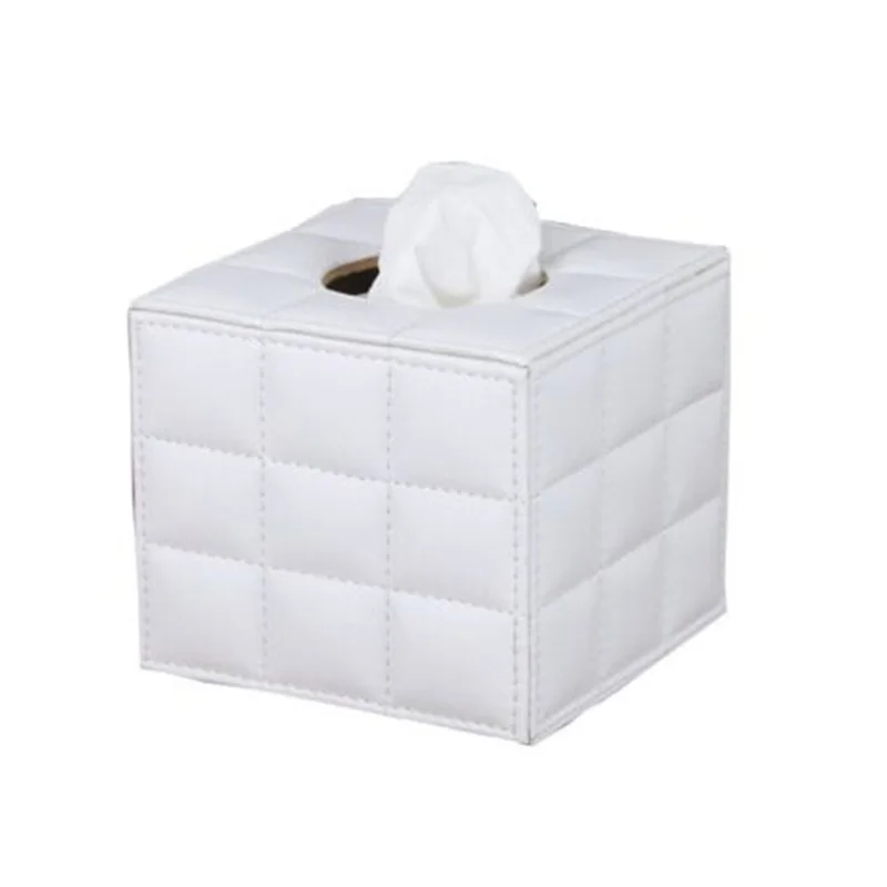 

Durable Room Car PU Leather Square Tissue Box Paper Holder Case Cover Napkin
