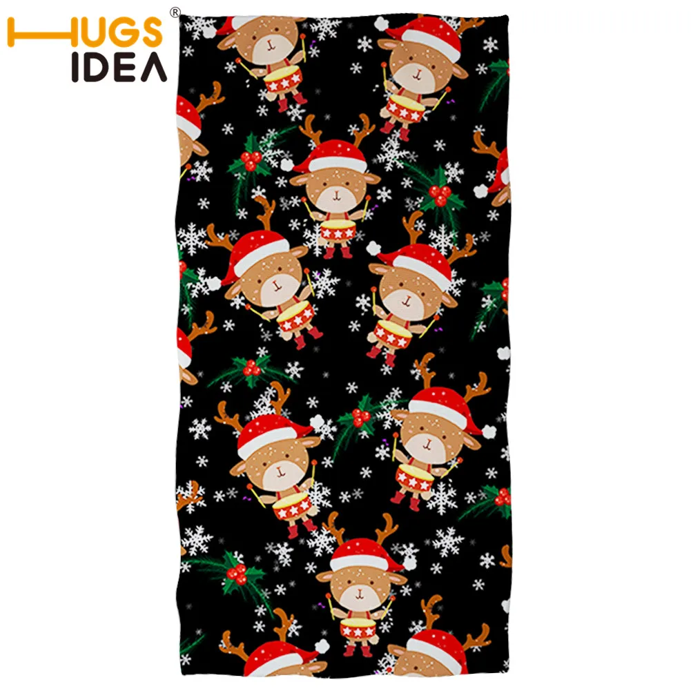 CC4424 HUGSIDEA Merry Christmas печатное банное полотенце для душа s из микрофибры популярное пляжное полотенце Размер 35 х75, 75x140 рождественское полотенце s - Цвет: CC4424