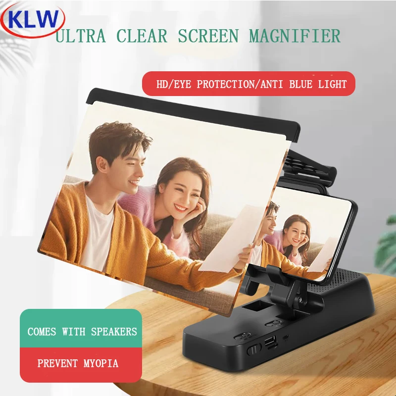 Tanie KLW 2021 nowy 3 In1 Ultra Hd ekran telefonu komórkowego lupa głośnik
