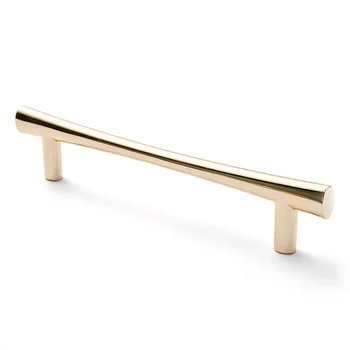 Modern Handles Luxury Wardrobe Kitchen Cabinet Door Handle Bright Gold Solid Cupboard Drawer Knob and Pulls Kitchen Furniture