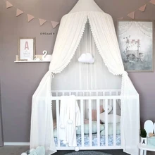 Chiffon Baby Room Mosquito Net Kid bed curtain canopy Round Crib Netting tent baldachin 240cm Decoration bedroom girl canopy cot