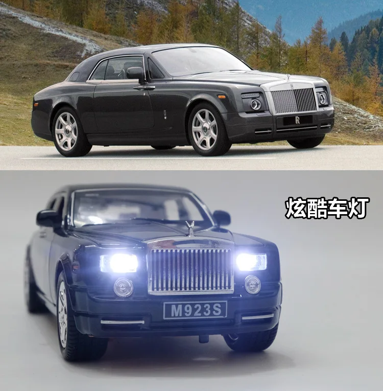 1/24 металлический автомобиль RollRoyce Phantom Cohes литой под давлением сплав автомобильный светильник звук отличная игрушка-Имитация для детской коллекции Hot-Wheel