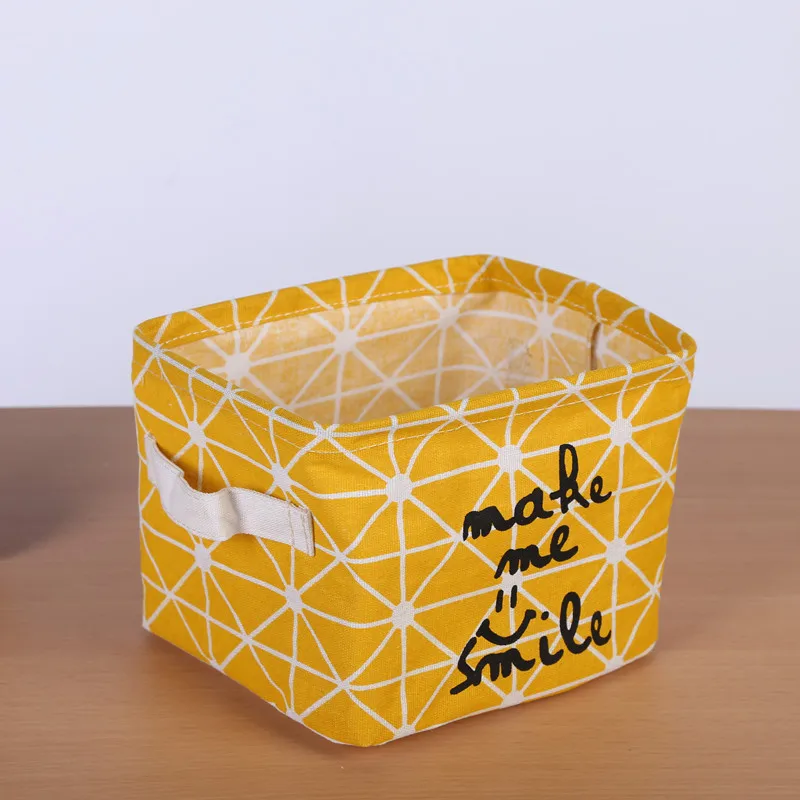 Нордическая настольная корзина для хранения Милая коробка для хранения игрушек швейная Косметика корзина Домашний Органайзер для белья сумка грязная корзина для одежды - Цвет: Yellow Arrow -S