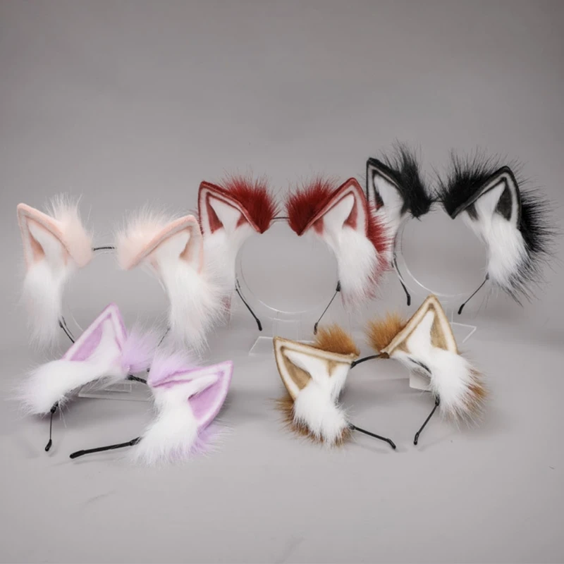 funny halloween costumes Girls Cat Dog Animal Ears Headwear Plush Hair Hoop Handmade Cosplay Accessories anime outfits