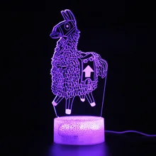 Game Battle Royale Remote Control Touch 3d Table Lamp Llama Sleep Light Party Decoration Nightlight Illusion Lamp