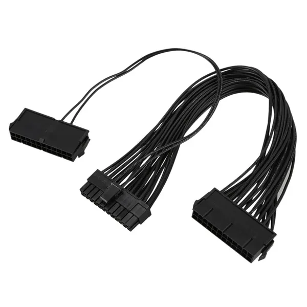 Блок питания ATX горно 30cm 24 Pin двойной PSU Питание мм удлиняющий кабель для