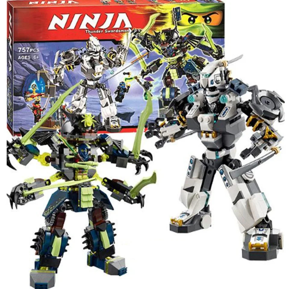

757pcs Ninja Titan Mech Battle Zane's Mech-enstein Nya's Cave Model Building Blocks Kids Toy Bricks legoinglys Ninjagoes