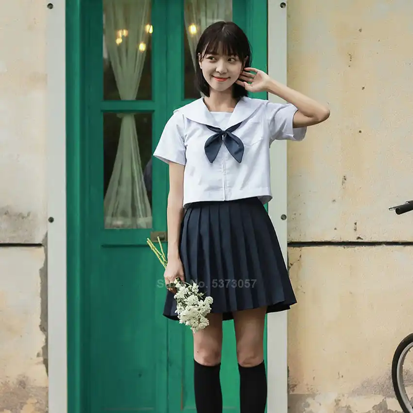 高校セーラー制服アニメコスプレ韓国女の子のためのかわいい和風女性jkファッションカーニバルパーティーハロウィン 学生服 Aliexpress