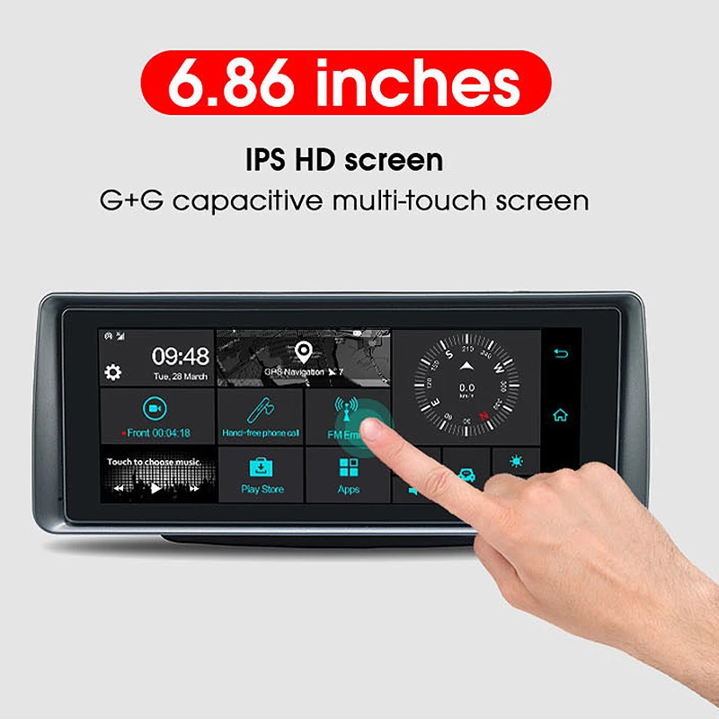 Новинка 6,86 дюймов 3g Автомобильный видеорегистратор для Android5.1 Gps Naivgation Wifi Hd 1080P видеорегистратор телефон приложение удаленный монитор A918