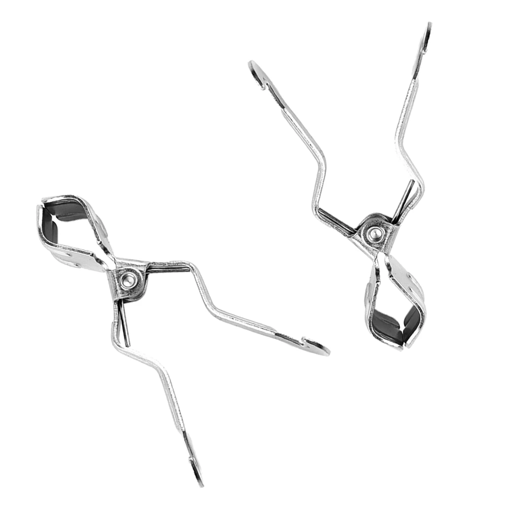 2x Multifunctional Camping Lantern/Toilet Paper Holder Hanger Clip Clamp On Tent Pole Silver Convenient And Pratical