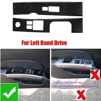 

2PCS Carbon Fiber Interior Window Lift Switch Panel Cover Trim Sticker For 350Z 06-09 For Left Hand Drive
