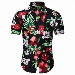 2019 импортные товары новый стиль Amazon AliExpress Летняя Повседневная рубашка с короткими рукавами и цветочным принтом Мужская Повседневная