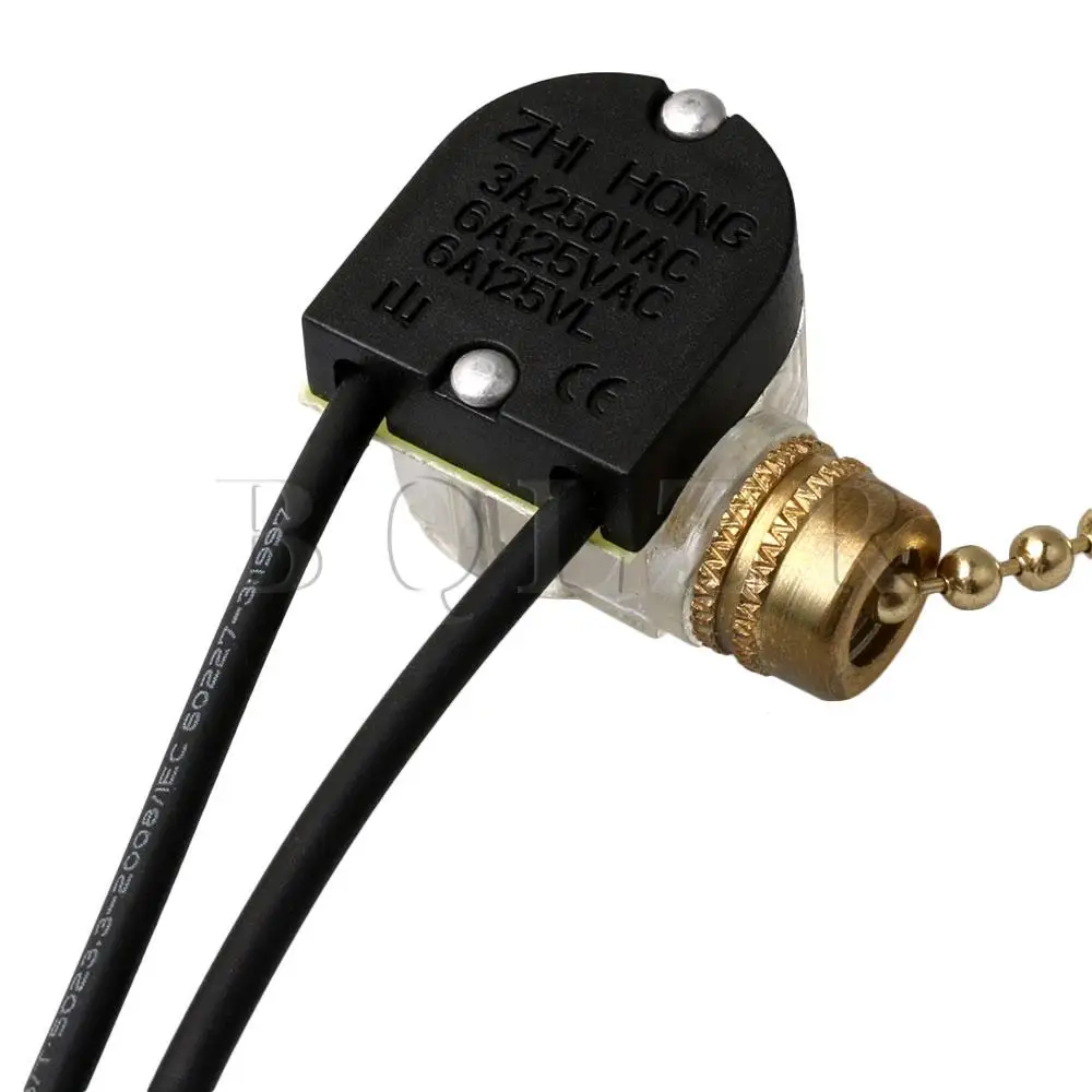  BQLZR Alloy Electric Lamp On-Off Pull Switch with Pull Chain Length 80cm Gold - 4000138608778