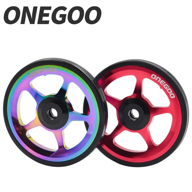 Onegoo 2pcs Folding Bicycle Push Wheel Ultralight Al Alloy Folding Bike